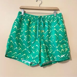 Nike Swim Breaker Swoosh Logo Lined Shorts